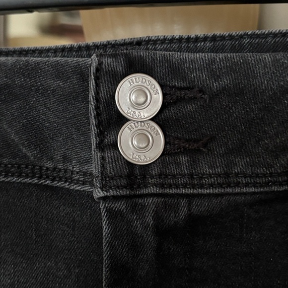 Hudson Collin Midrise Bootcut Crop Black Wash Stretch Jeans - Picture 5 of 14